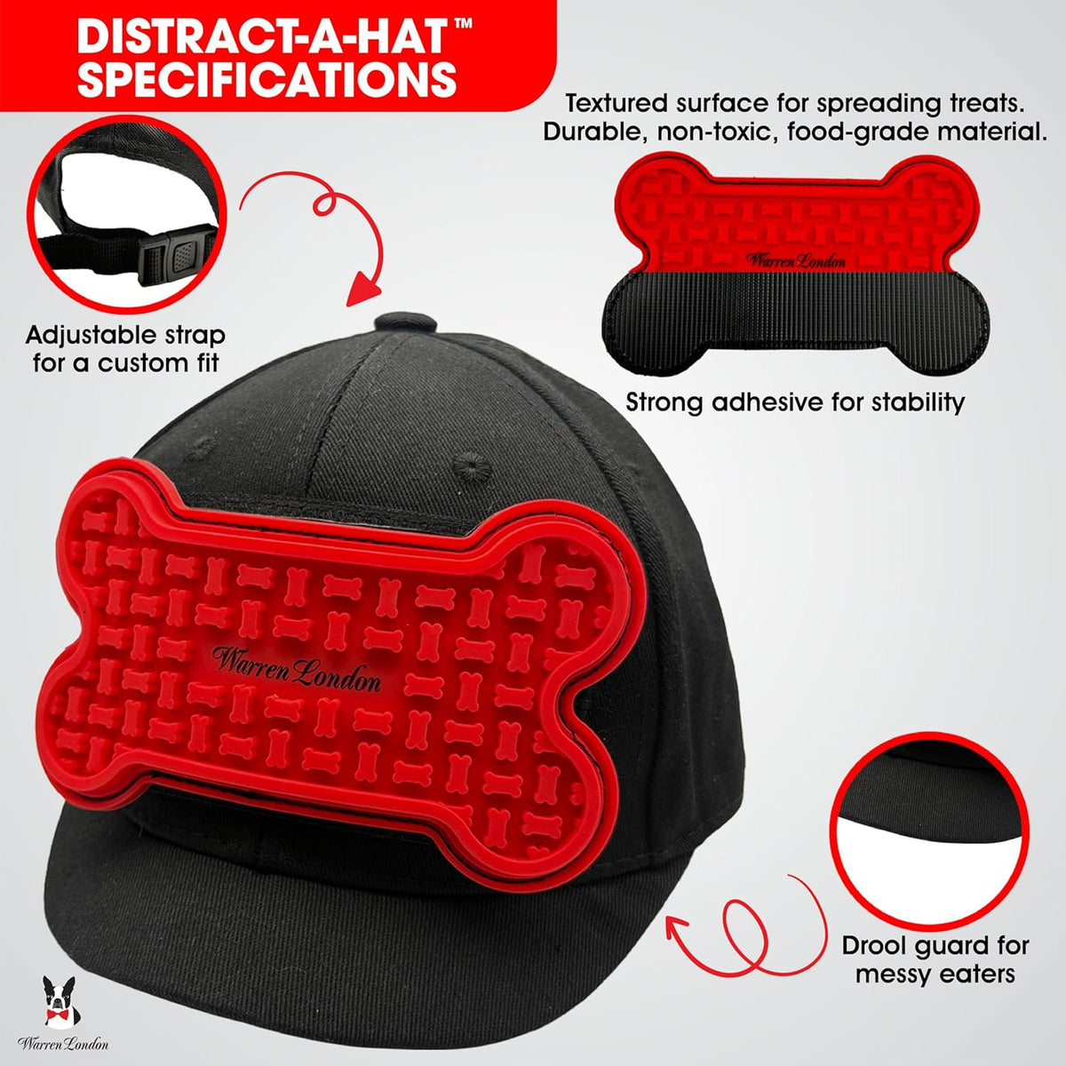 Distract-A-Hat ™ by Warren London - Dog Grooming Distraction Lick Hat for Nail Clipping and