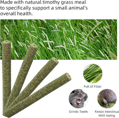 Niteangel 20pcs Natural Timothy Hay Sticks, Timothy Molar Rod for Rabbits, Chinchilla, Guinea Pigs