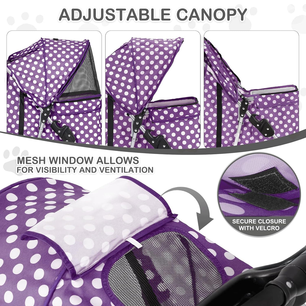 MoNiBloom 3 Wheels Pet Dog Cat Stroller for Small Medium Dogs Cats, Foldable Jogger Stroller