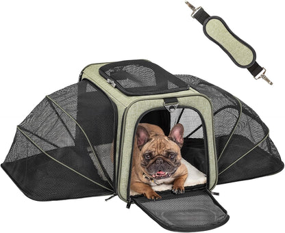 Petsfit Expandable Cat Carrier Dog Carrier, Soft-Sided Portable Pet Travel Carrier, Removable Soft