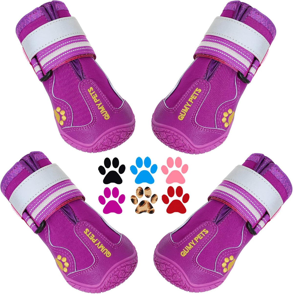 QUMY Dog Shoes for Large Dogs, Medium Dog Boots & Paw Protectors for Winter Snowy Day, Summer Hot