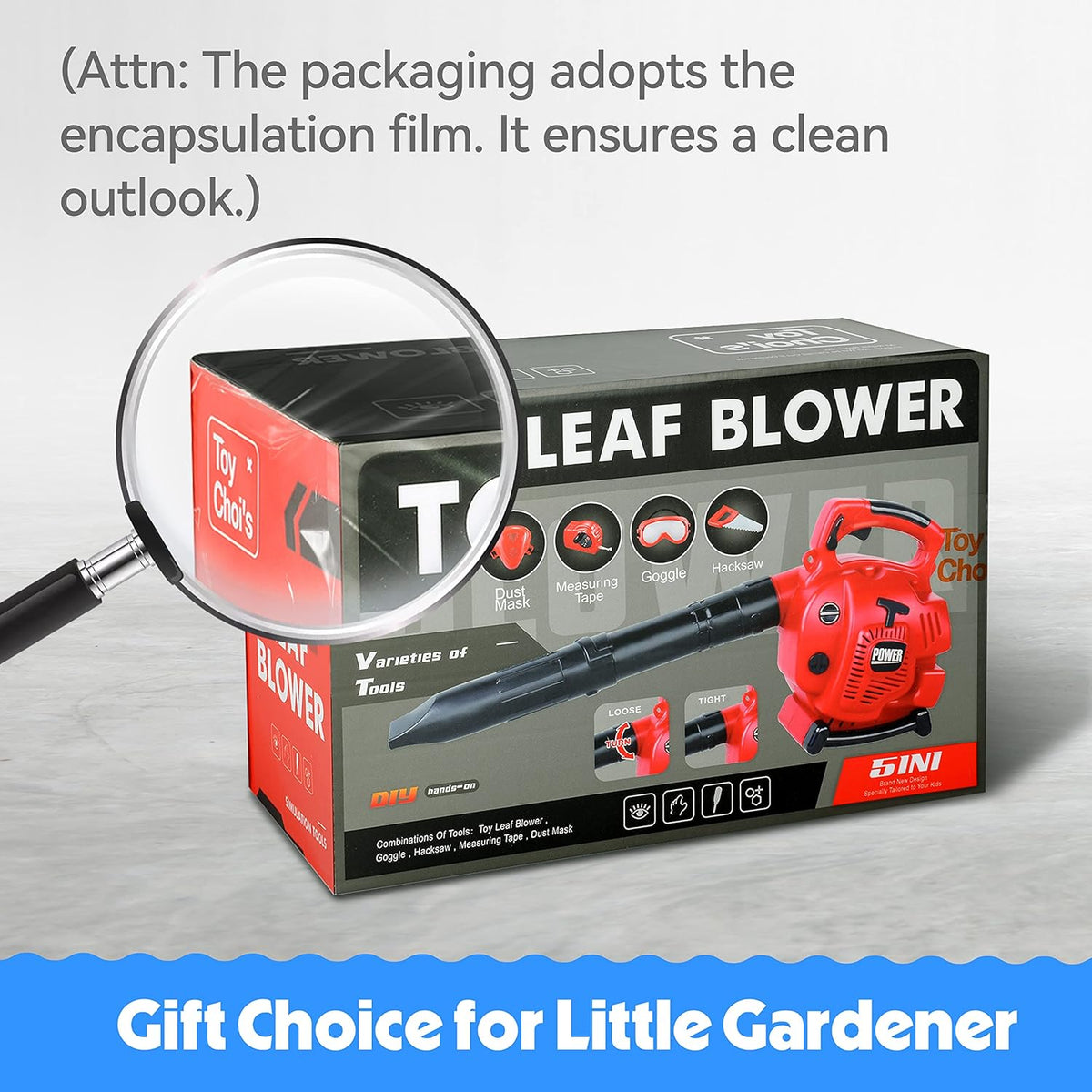 Toy Choi's Kids Leaf Blower - Toy Leaf Blower That Really Works with Tool Set, Pretend Play Series