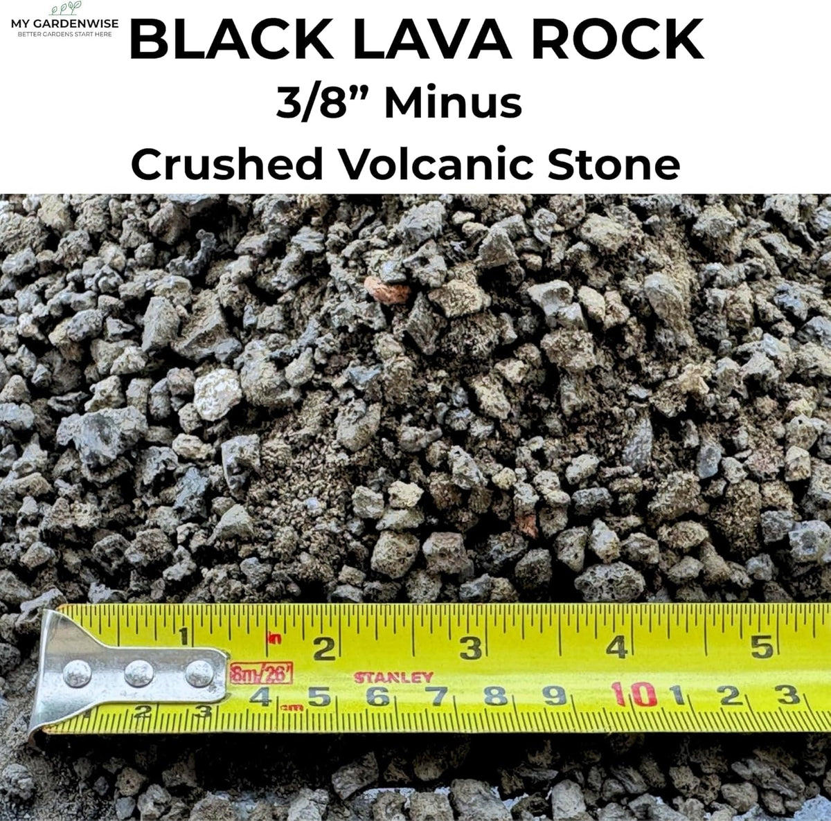 Lava Rocks for Plants (3/8’’ Minus), Natural Black Lava Rocks, Succulent & Terrarium Horticultural