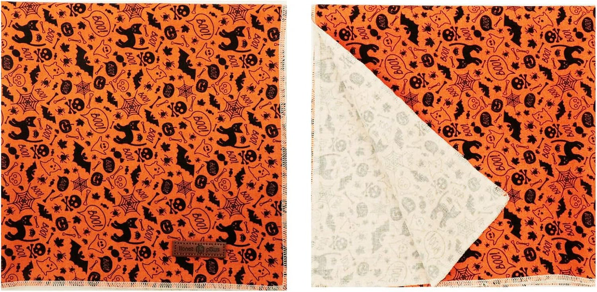 Lionet Paws Halloween Dog Bandana,Fabric Black Bat Dogs Kerchief for Medium Large Dogs,Dog Cotton