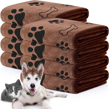 Chumia 8 Pcs Dog Towels for Drying Dogs Cats Pet Towels Bulk Puppy Microfiber Quick Drying Paw Bath