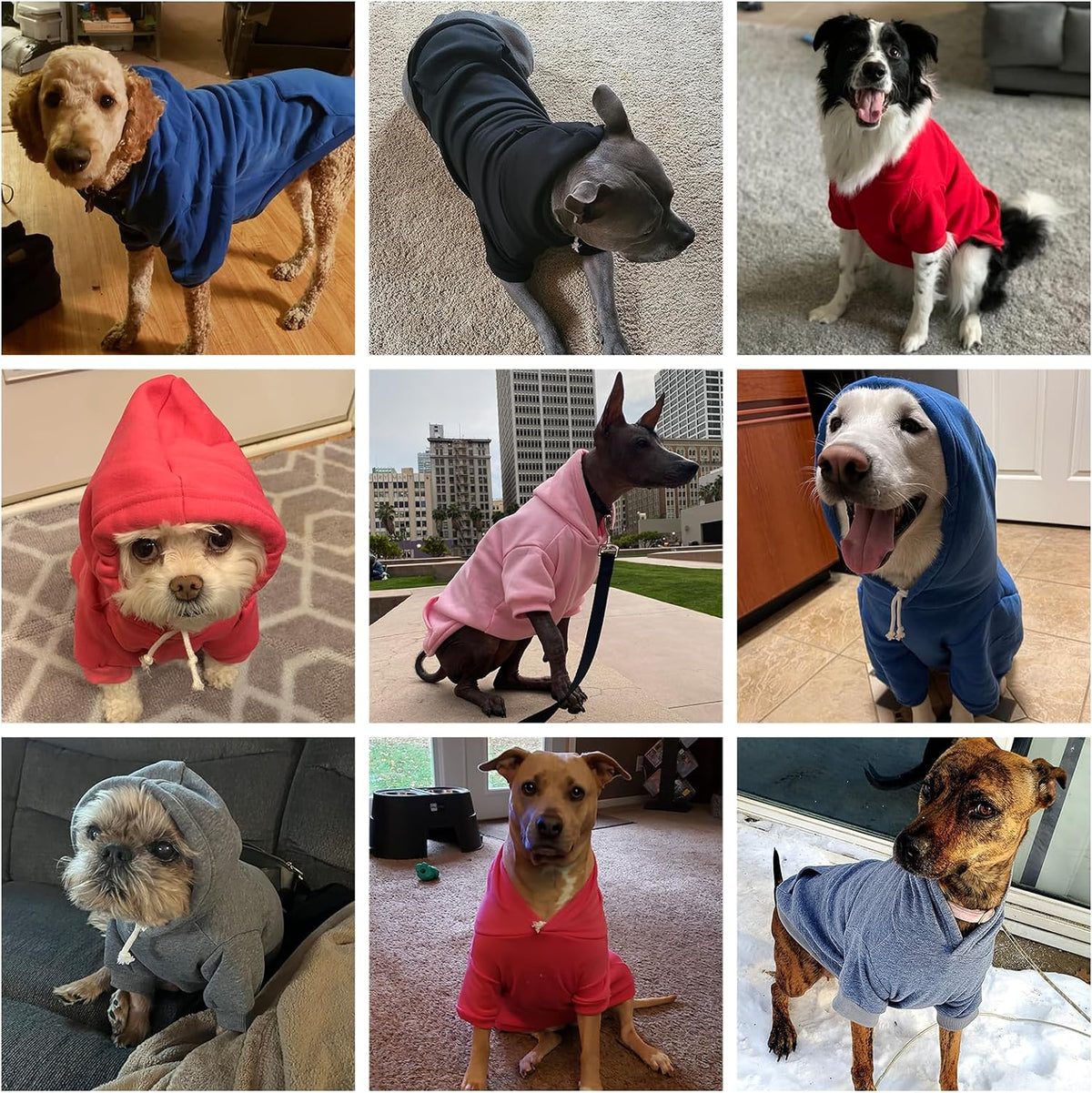 KOOLTAIL Basic Dog Hoodie - Soft and Warm Dog Hoodie Sweater with Leash Hole and Pocket, Dog Winter