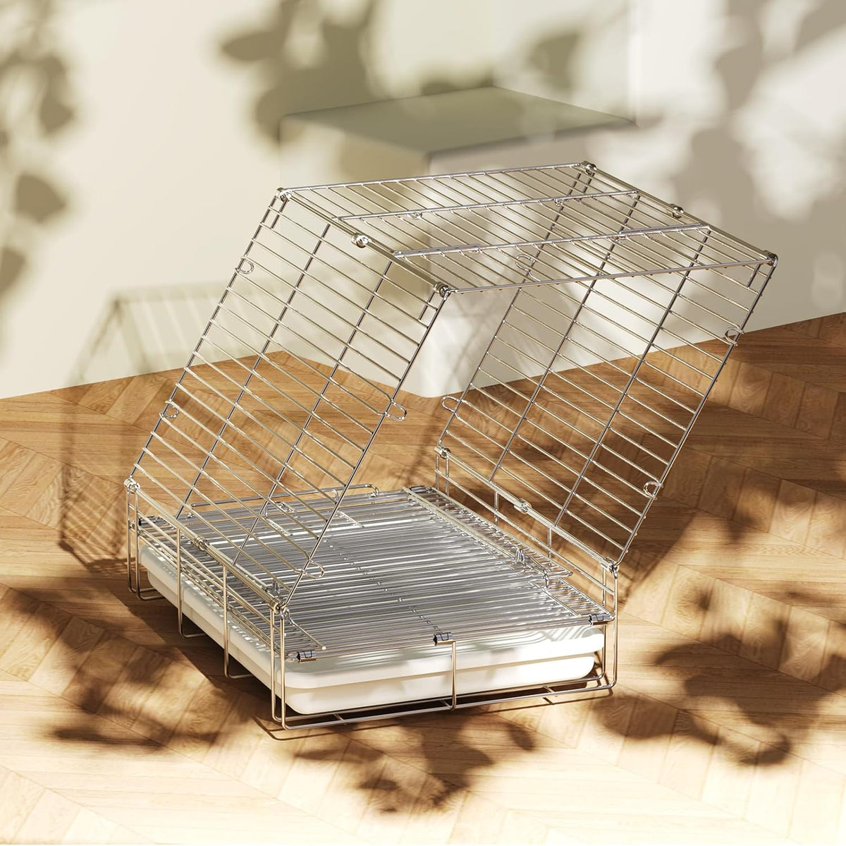 Bird Carrier Travel Cage - 304 Stainless Steel Portable Folding Bird Travel Cage with Parrot Feeder