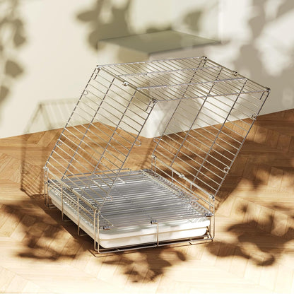Bird Carrier Travel Cage - 304 Stainless Steel Portable Folding Bird Travel Cage with Parrot Feeder
