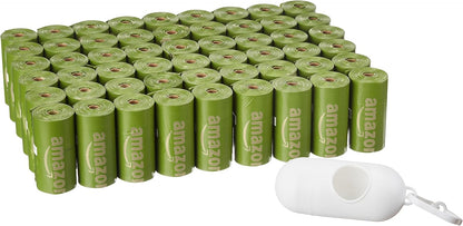 Amazon Basics Dog Poop Bags with Dispenser, 810 Count, Enhanced for Guaranteed Leakproof, Brazilian