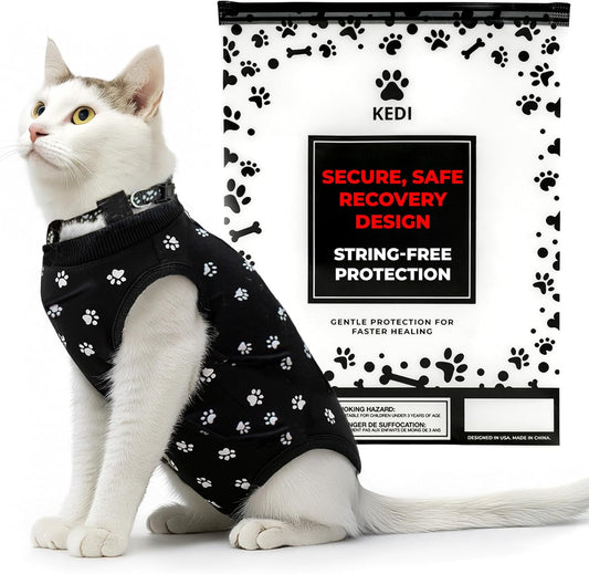Cat Onesie for After Surgery Care - Breathable Male Female Post Surgical Recovery Suit Vest for
