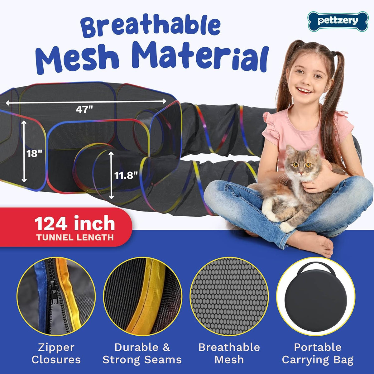 Outdoor Cat Enclosure - Portable Catio Playground for Cat Run, Kitty and Small Animals - Tent &