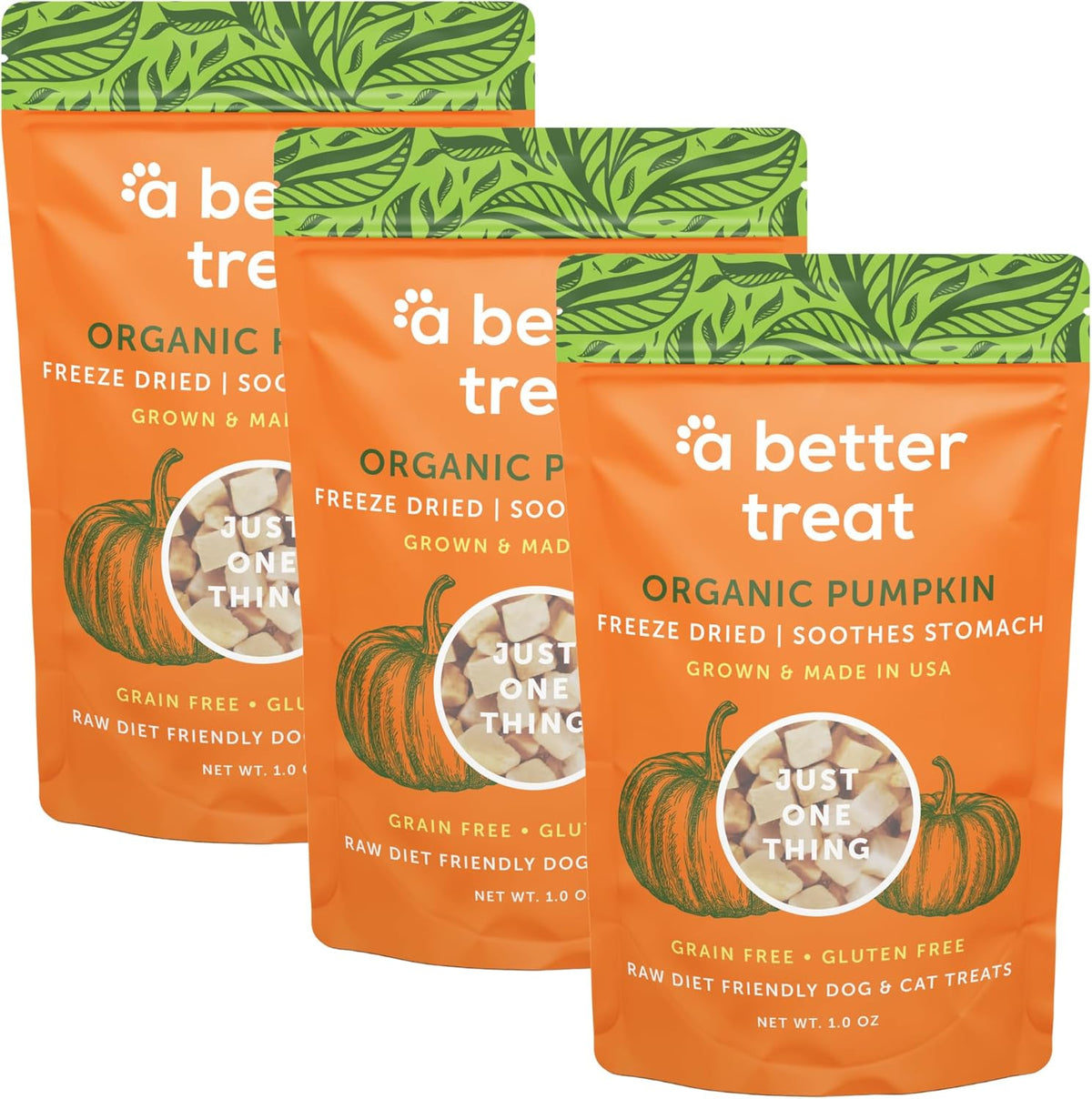 A Better Treat – Freeze Dried Organic Pumpkin Dog and Cat Treats, Organic, Single Ingredient |