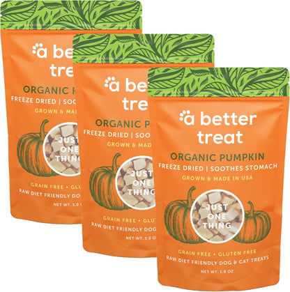 A Better Treat – Freeze Dried Organic Pumpkin Dog and Cat Treats, Organic, Single Ingredient |