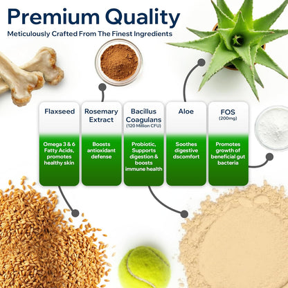 Dog Probiotics for Yeast, Itchy Skin and Itchy Ears, Allergy Relief, Daily Immune Support with