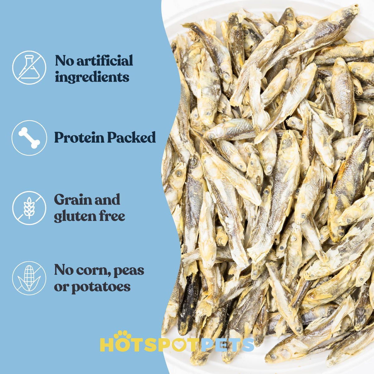 hotspot pets Freeze Dried Minnows Treats for Cats & Dogs (1 Pound Bag Over 1800 PCS!) (Made in USA)