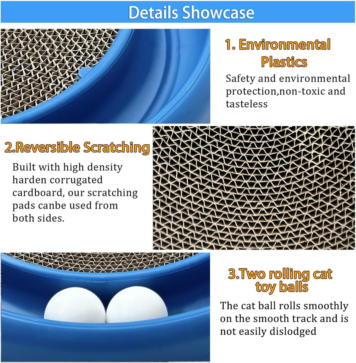 Interactive Cat Ball Track Toy for Indoor Cats, Cat Scratching Board & Exercise Set for Bored