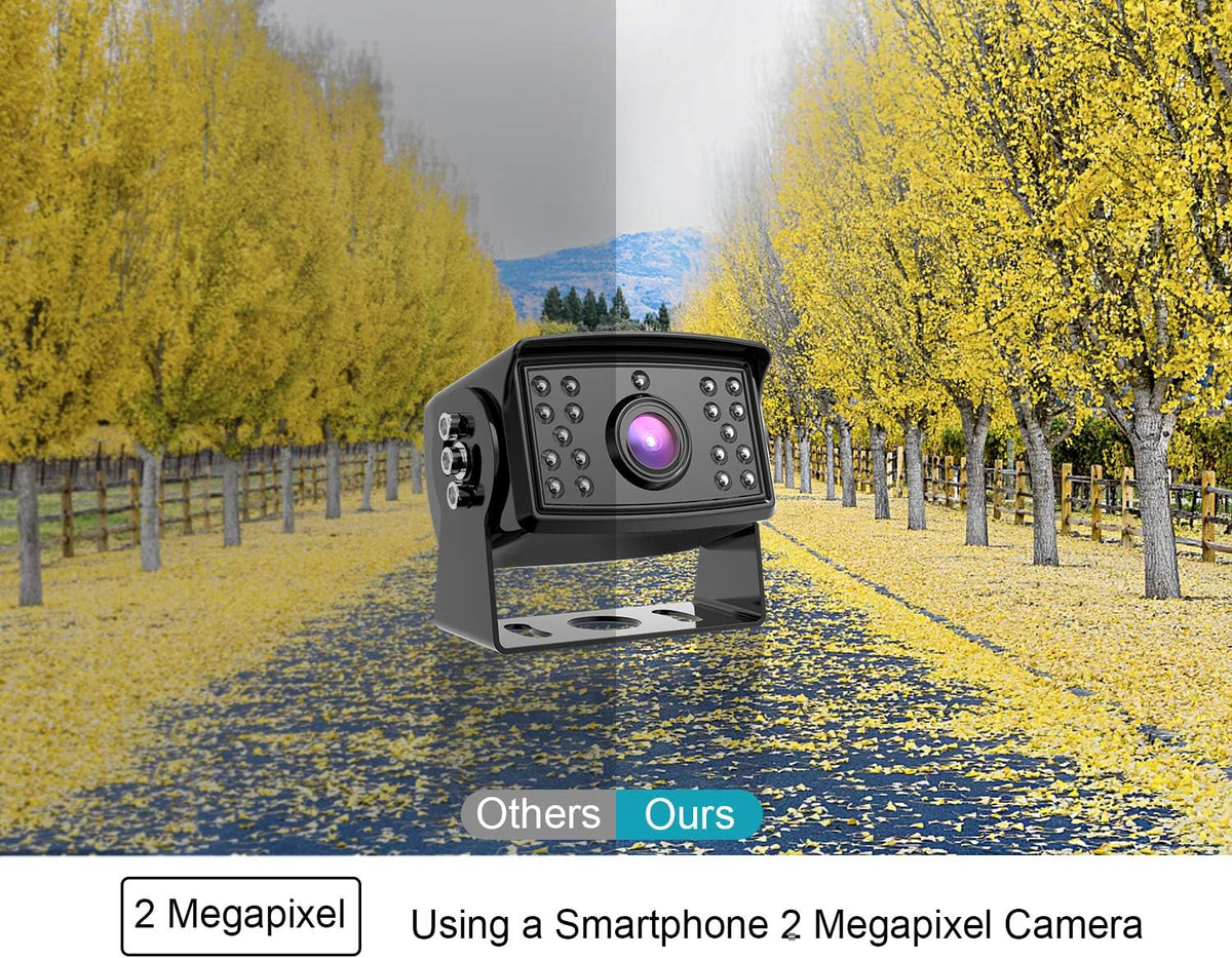 Fookoo ??HD 1080P 9" Wired Backup Camera System, 9-inch DVR Dual Split Screen Monitor, IP69