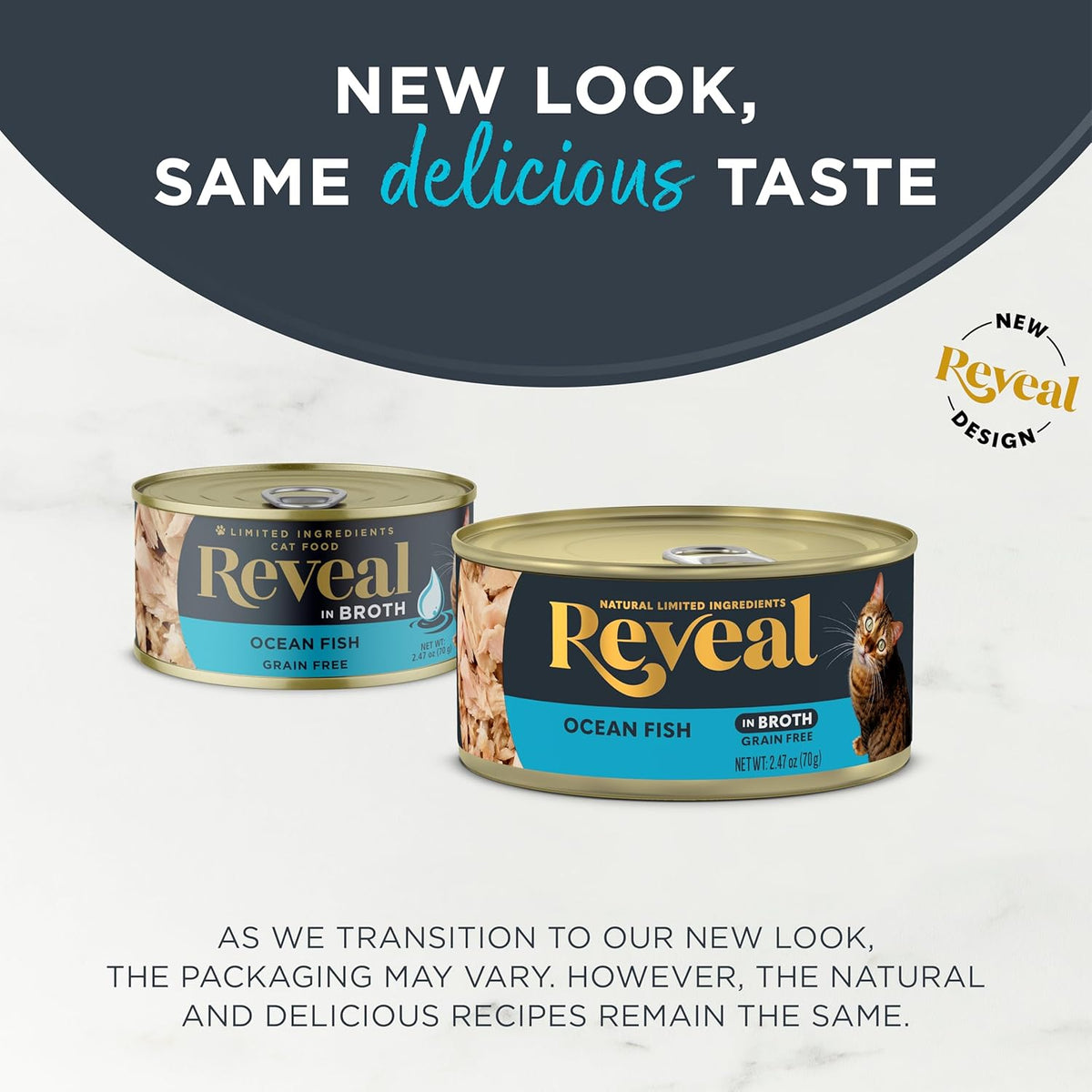 Reveal Natural Wet Cat Food, 24 Count, Grain Free, Limited Ingredient Canned Food for Cats, Ocean