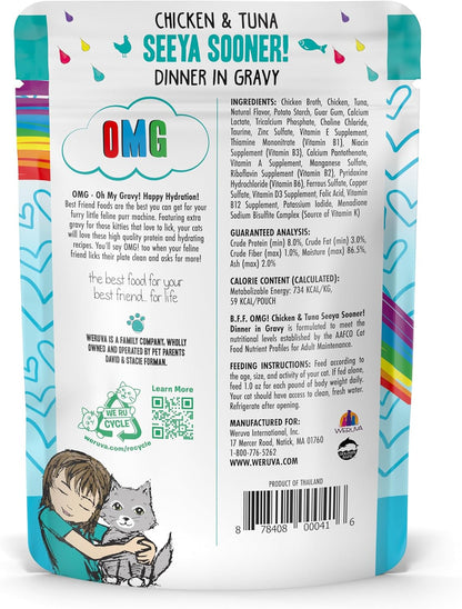 Weruva B.F.F. OMG - Best Feline Friend Oh My Gravy!, Seeya Sooner! with Chicken & Tuna in Gravy Cat