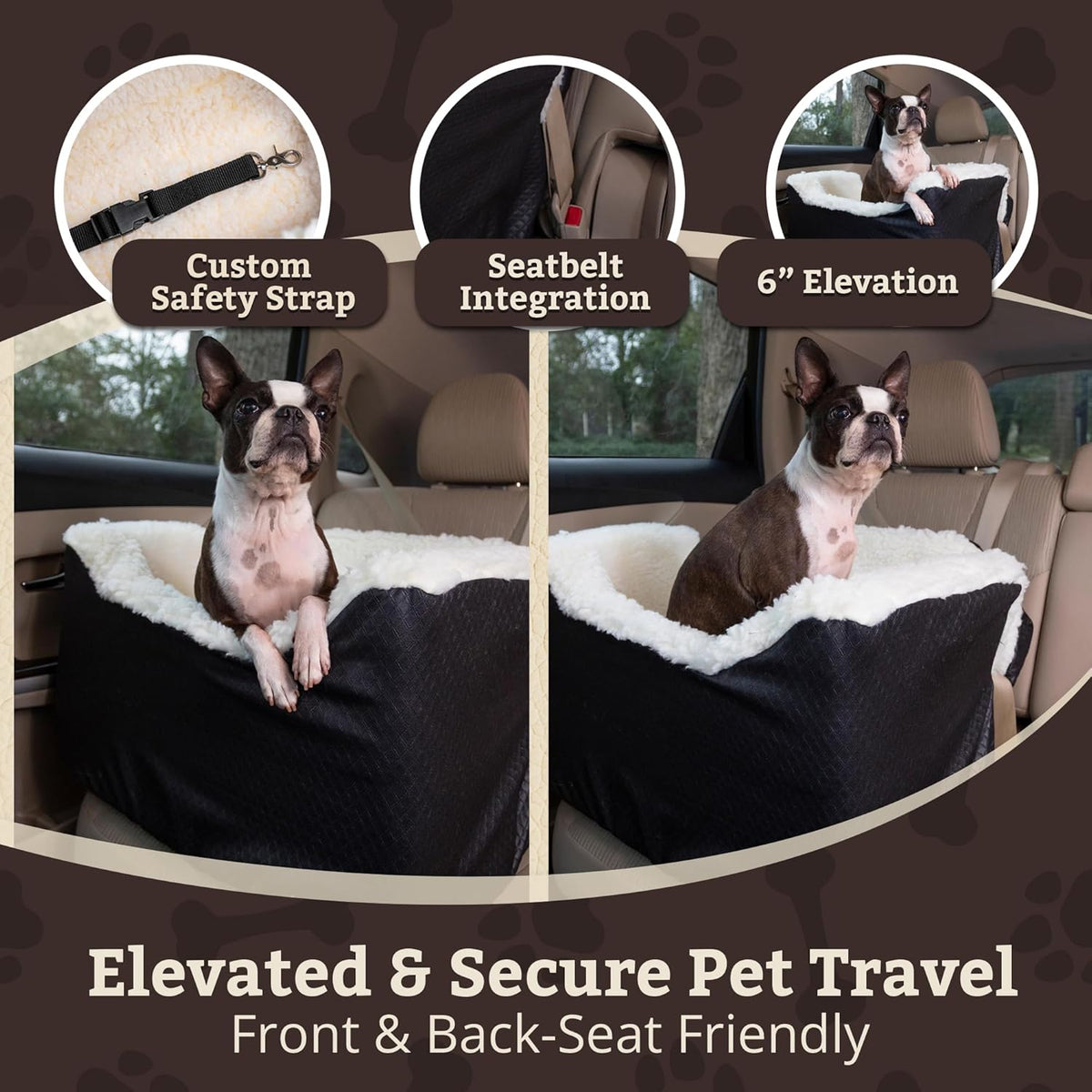 Snoozer Lookout I Car Seat - Dog Car Seats for Small Dogs, Puppy Booster Bed for Small Sized Pets