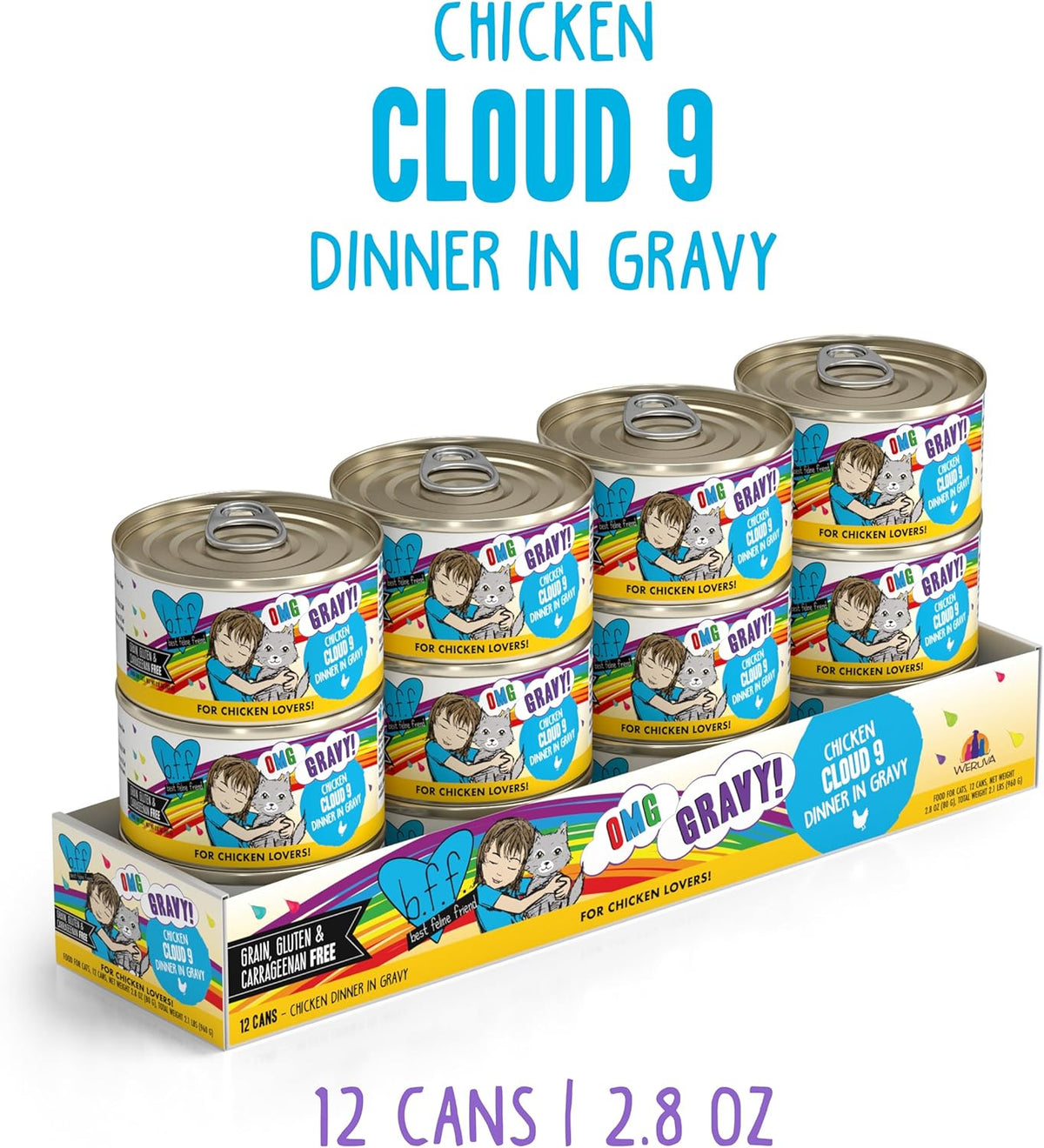 Weruva B.F.F. OMG - Best Feline Friend Oh My Gravy!, Chicken Cloud 9 with Chicken in Gravy, 2.8oz