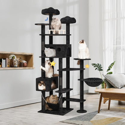 85inch Giant Cat Tree for Heavy Duty Big Cats, Multi-Level Luxury Cat Tower with Scratching Post