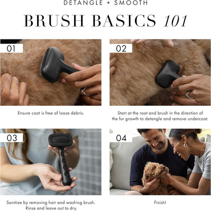 Tweezerman Dog and Cat Slicker Brush for Small Pets, Grooming Brush with Coated Bristles to Prevent