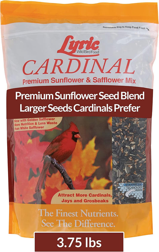 Lyric Cardinal Wild Bird Seed - Sunflower & Safflower Premium Bird Food Mix for Cardinals