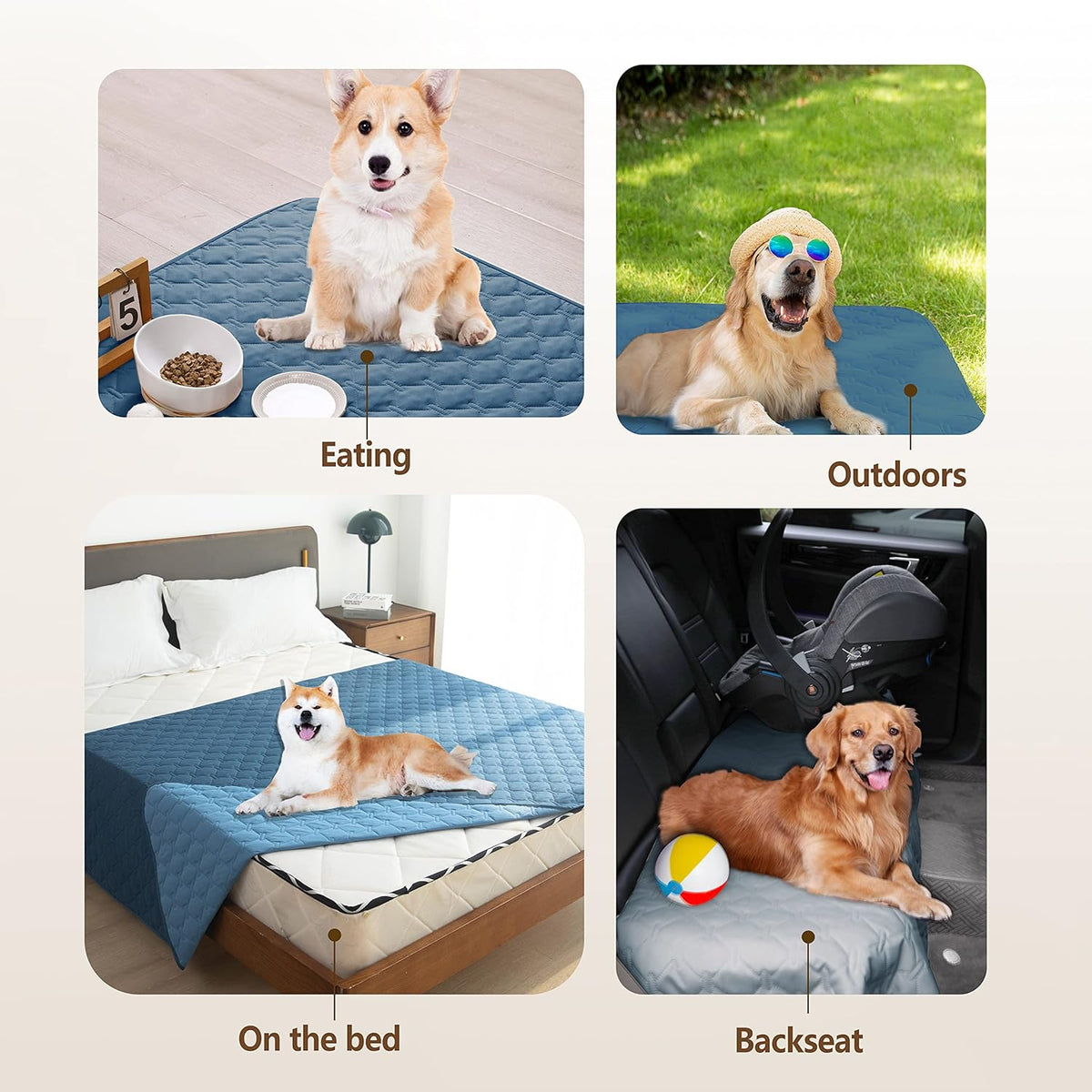 gogobunny 100% Double-Sided Waterproof Dog Bed Cover Pet Blanket Sofa Couch Furniture Protector for