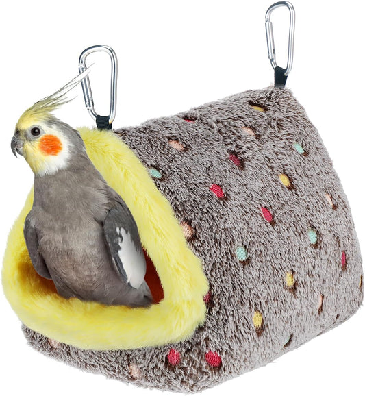 MEWTOGO Medium Warm Bird Nest House - Cozy Bird Bed for Cage with Mat, Hanging Hammock Shed