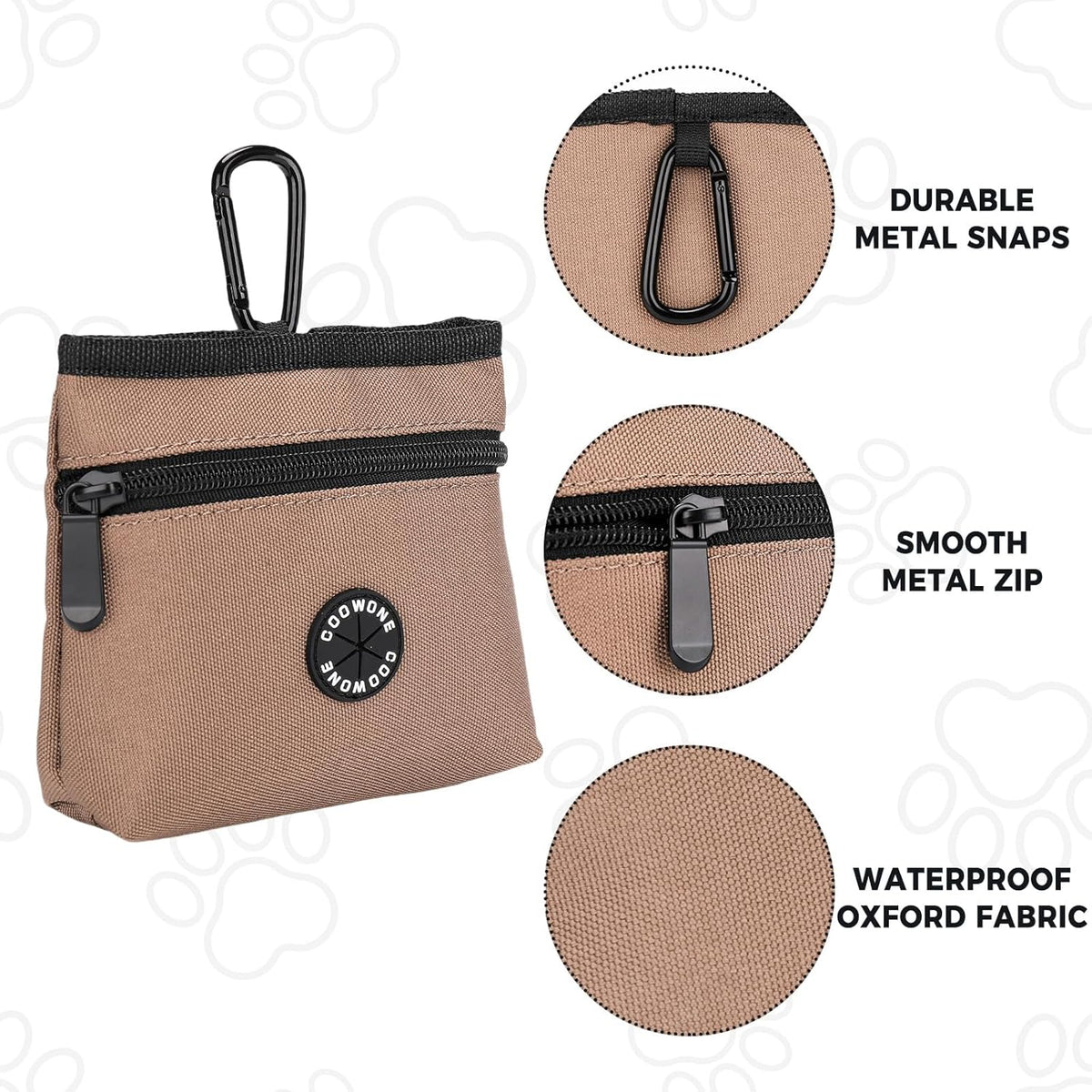 COOWONE Dog Treat Pouch with Pet Training Clicker, Detachable Dog Puppy Training Treat Bag, 900D