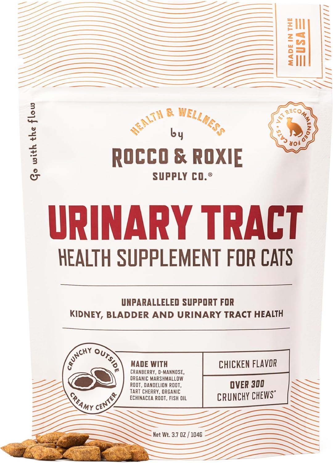 Rocco & Roxie Cat Urinary Tract Health Supplement, Cranberry and D-Mannose for Kidney, Bladder, and