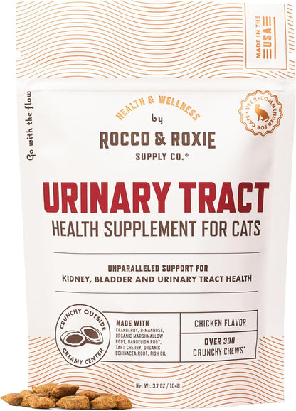 Rocco & Roxie Cat Urinary Tract Health Supplement, Cranberry and D-Mannose for Kidney, Bladder, and