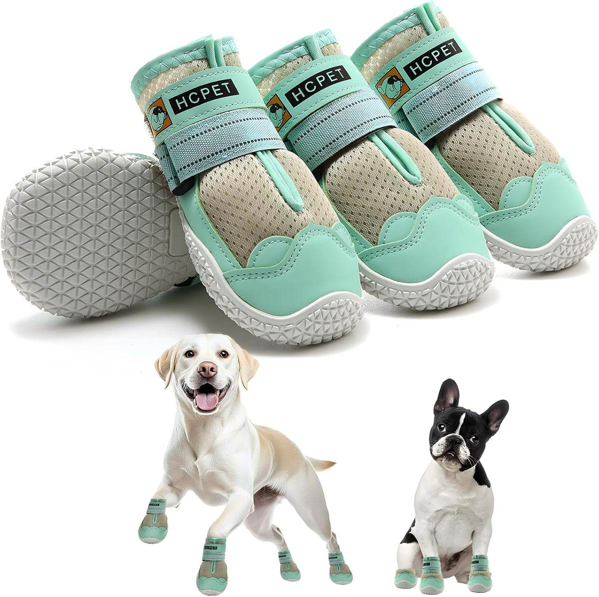 Hcpet Dog Shoes for Large Dogs, Breathable Dog Booties for Small Medium Dogs, Anti-Slip Dog Boots &