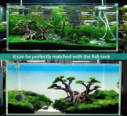Novelsite Fish Tank Decorations - Large Bonsai Trees with Faux Moss- Aquarium Rocks Aquascaping