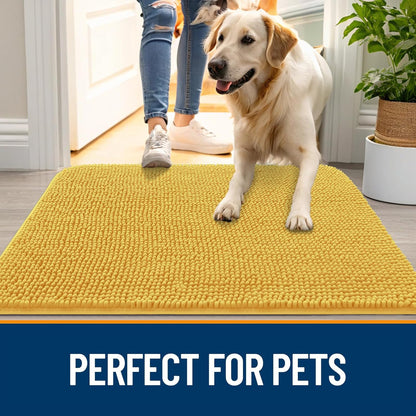 OLANLY Dog Door Mat for Muddy Paws 30x20, Absorbs Moisture and Dirt, Absorbent Non-Slip Washable