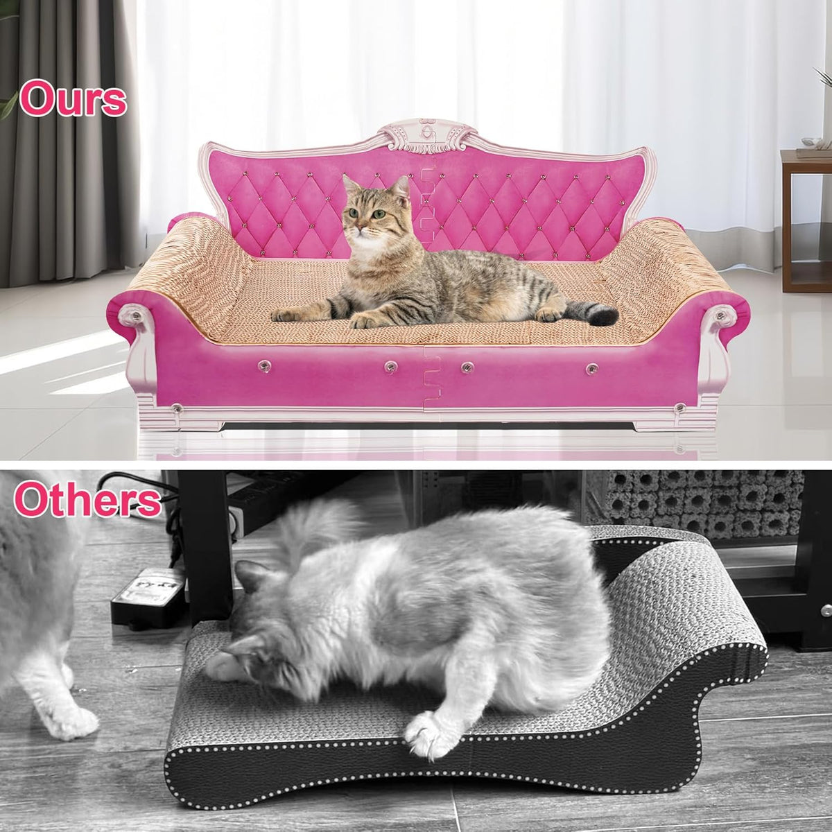 Scratching Sofa, Couch Shaped Thick Scratching Cardboard, Lounge Bed for Indoor Rest&Play, Sofa