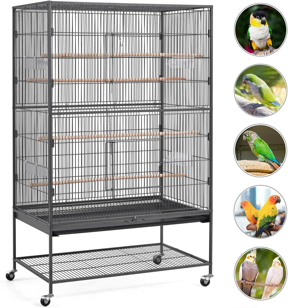Yaheetech 60.5inch Extra Large Bird Cage Metal Parrot Cage Flight Cage for Cockatiels African Grey