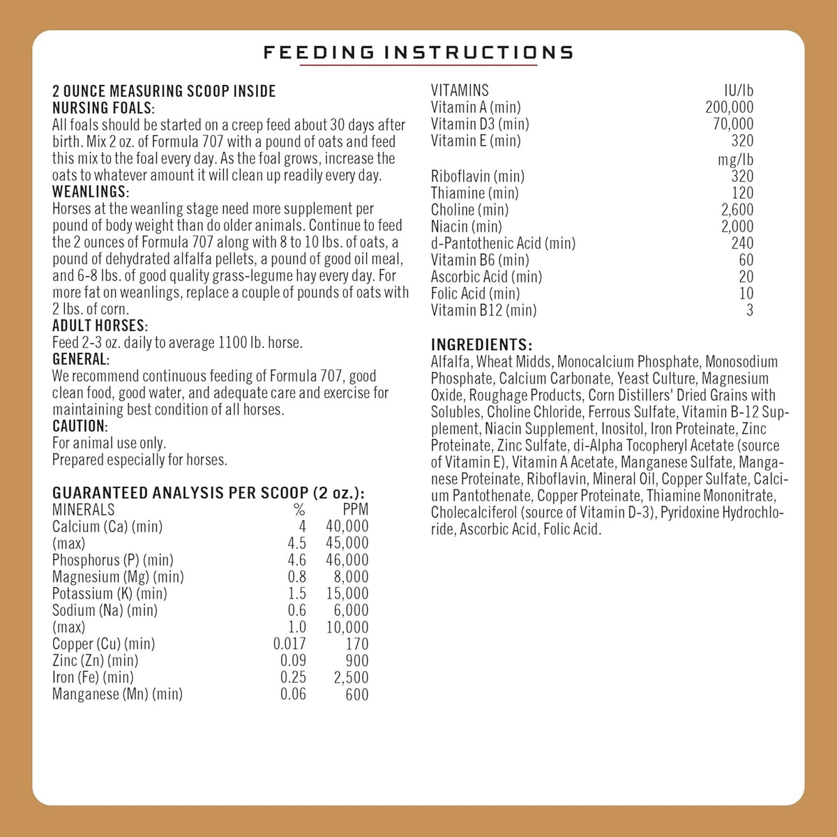Formula 707 Daily Essentials Equine Supplement, 12 lb Bag – Complete Vitamins and Minerals for