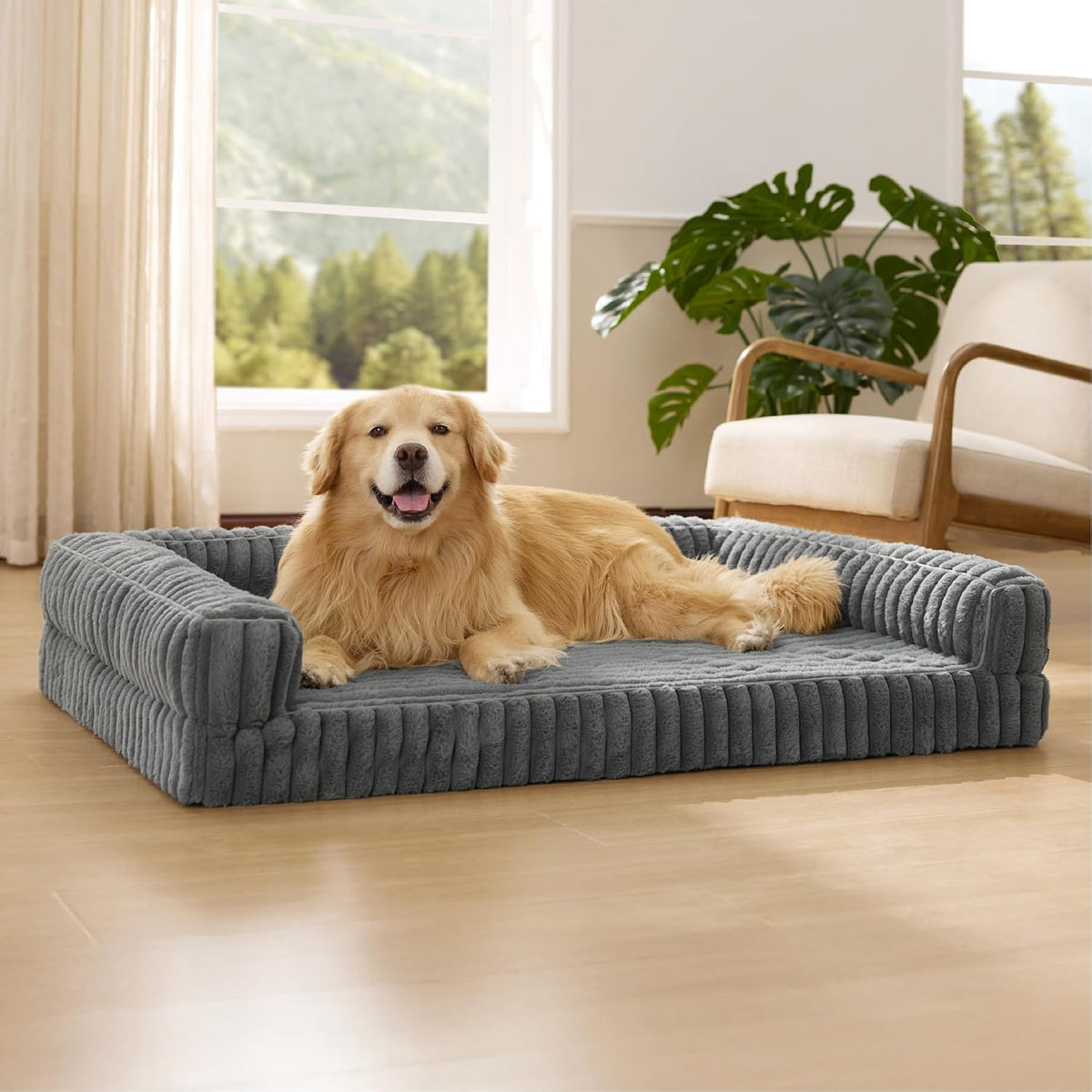 Bedsure Orthopedic Dog Beds for Extra Large Dogs, Waterproof Memory Foam XL Pet Bed with Sides