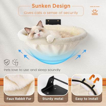 Cat Hammock Wall Mounted, Foldable & Stable Cat Beds- Breathable Cats Wall Shelves for Sleeping