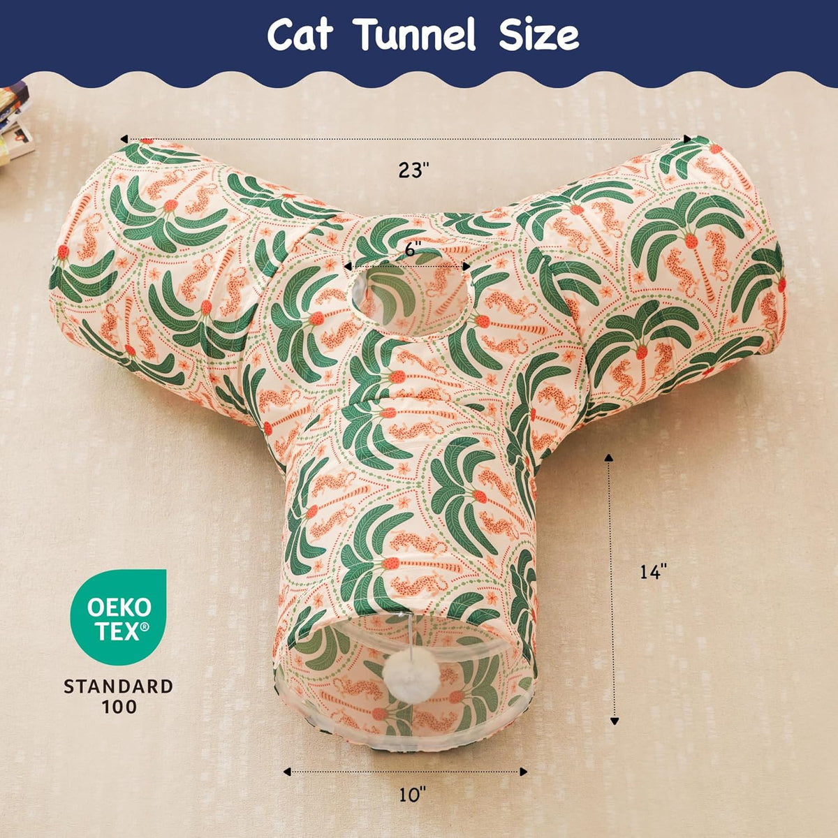 Tempcore Pet Cat Tunnel Tube Cat Toys 3 Way Collapsible, Cat Tunnels for Indoor Cats，Kitty Tunnel