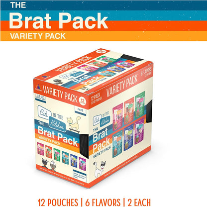 Weruva Cats in The Kitchen Slide N' Serve The Brat Pack Variety Cat Food Pouches 3 Ounce (Pack of