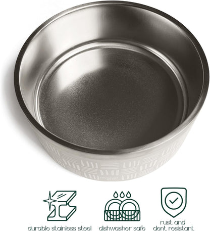 CROXTON & CO. Stainless Steel Pet Bowl for Dogs & Cats | Insulated Food Bowls for Dog Cat | No Tip