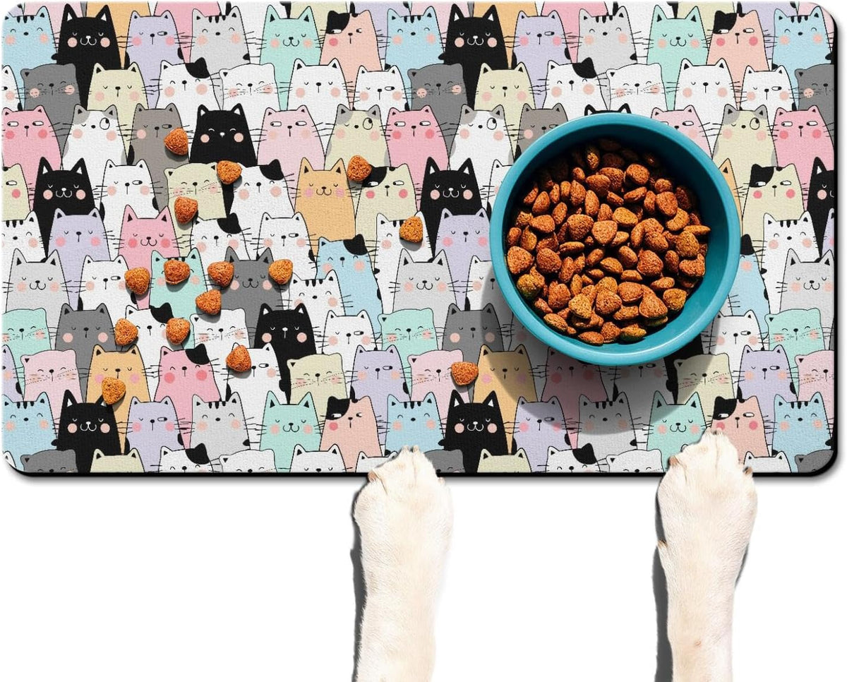 Pet Feeding Mat for Floors Waterproof Dog Mat for Food and Water Absorbent Quick Dry Non Slip mat