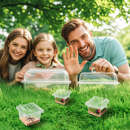 10Pcs Plastic Critter Keeper,Transparent Cricket Keeper for Reptiles,Mini Reptile Feeding Box Kids