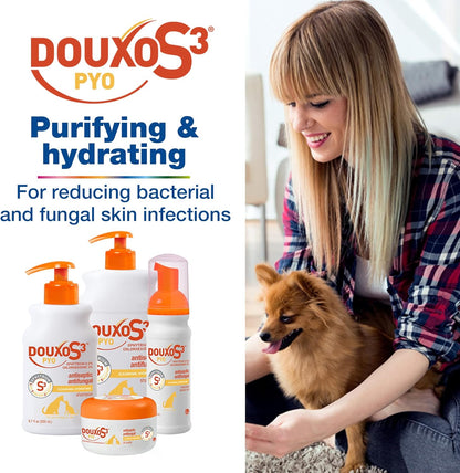 Douxo S3 Pyo Mousse, Contains 3% Chlorhexidine & 0.5% Ophytrium, Antiseptic & Hydrating, for