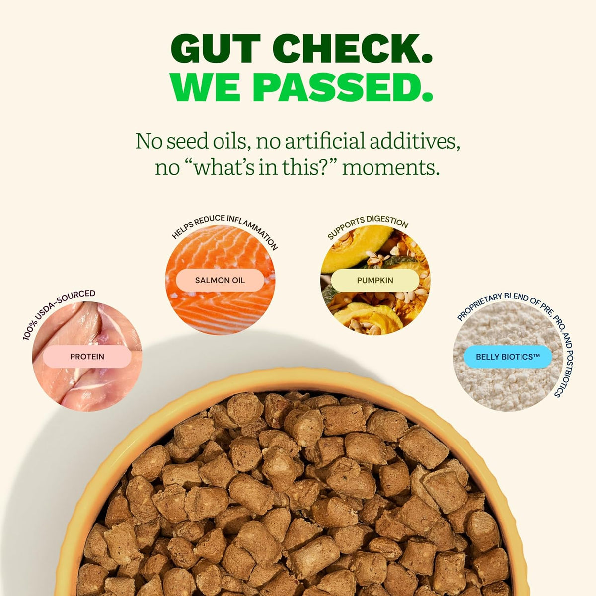 Get Joy Gut Health Fresh Freeze Dried Raw Meal, Chicken Recipe, 16 Ounce Bag, Dog Food for Dogs of