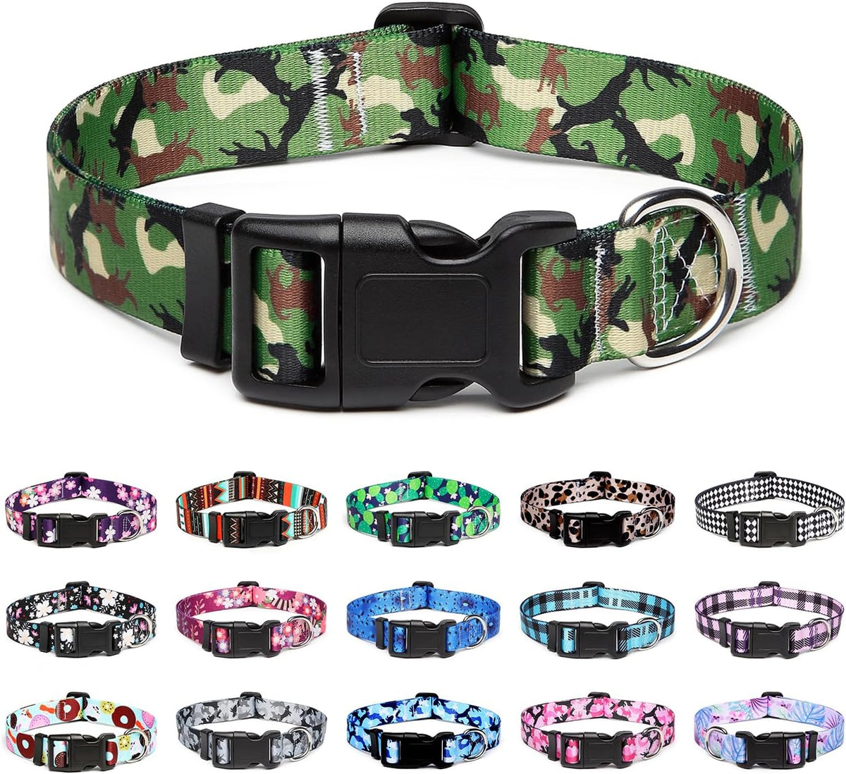 Mercano Adjustable Dog Collar - Special Design Patterns, Soft Nylon Comfortable Durable Pet Collar