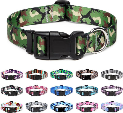 Mercano Adjustable Dog Collar - Special Design Patterns, Soft Nylon Comfortable Durable Pet Collar
